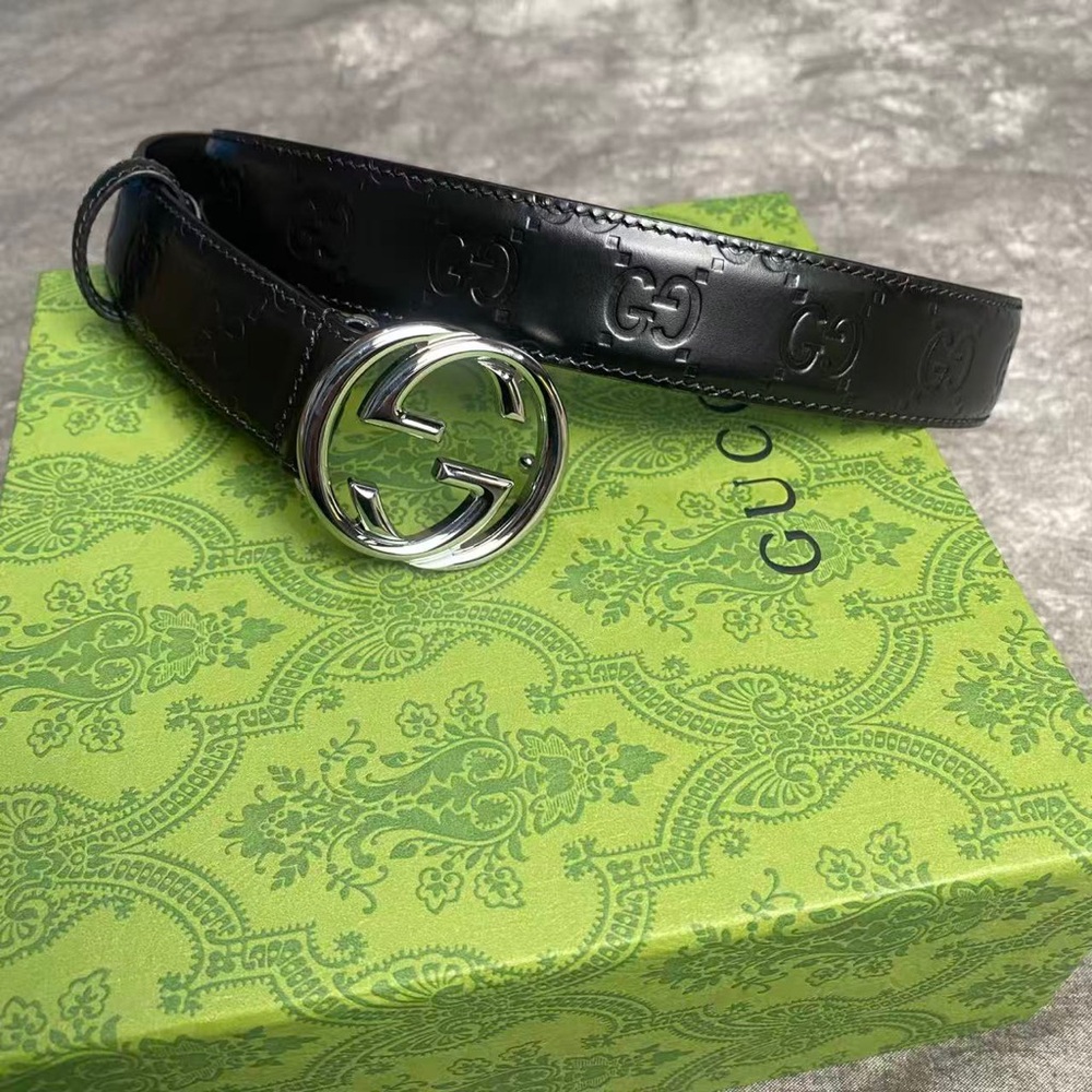 Gucci Black Leather GG Belt 85cm / 34in – Excellent Condition w/ Box & Dust Bag - Picture 4 of 8